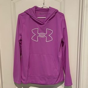 Under Armour Purple Hoodie, White Stitched Logo